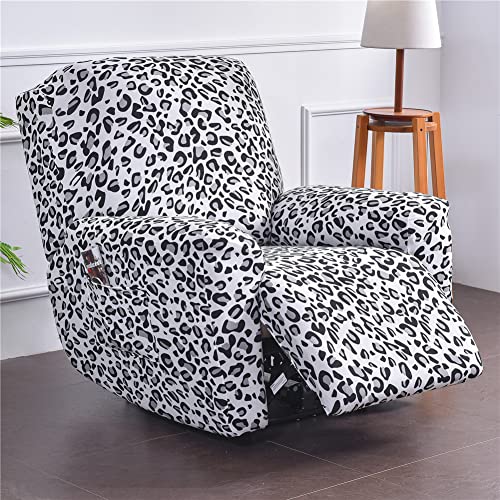 FANSU Stretchhusse für Relaxsessel Komplett Sesselbezug, Sesselschoner für Recliner Stuhl Sessel, Mode Elegant Drucken Stretch Sofabezug, Bezug für Fernsehsessel Liege (Leopardendruck) von FANSU