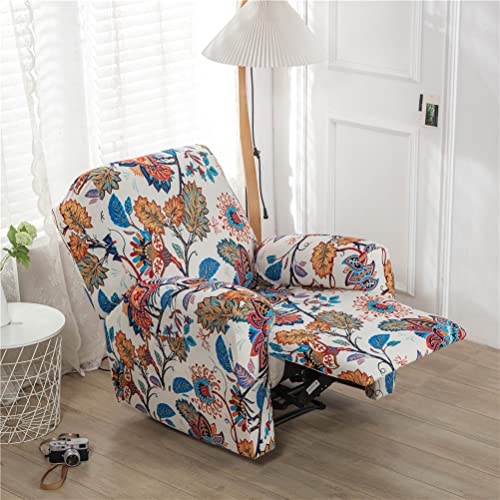 FANSU Stretchhusse für Relaxsessel Komplett Sesselbezug, Sesselschoner für Recliner Stuhl Sessel, Klassische Retro Blumen Stretch Sofabezug, Elastisch Bezug für Fernsehsessel Liege (Böhmen) von FANSU