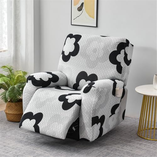FANSU Stretchhusse für Relaxsessel Komplett Sesselbezug Sesselschoner für Recliner Stuhl Sessel, Mode Stretch Sofabezug, Elastisch Bezug für Fernsehsessel Liege (Blume,1 Sitzer) von FANSU