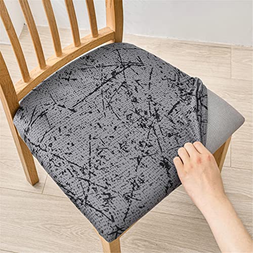 FANSU Stuhlbezug Sitzfläche 1 2 4 6er Set, Einfach Stil Stretch Esszimmerstuhl Sitzbezüge Keine Rückenlehne Stuhl Sitzbezüge Waschbar für Restaurant, Bürostühle, Bar (Dunkelgrau,4 Stück) von FANSU