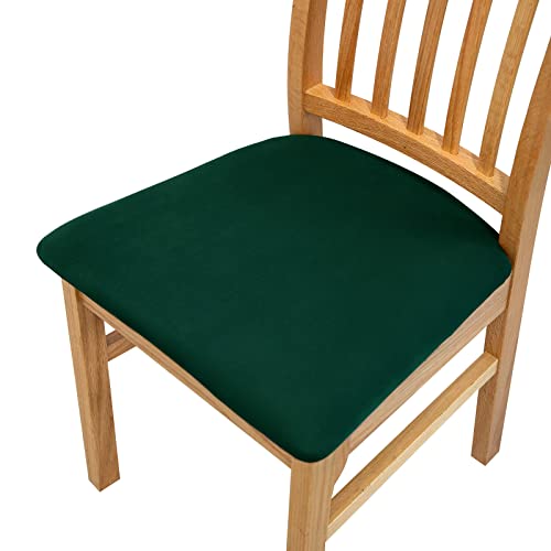 FANSU Stuhlbezug Sitzfläche 1 2 4 6er Set, Feste Farbe Stretch Esszimmerstuhl Sitzbezüge Stuhl Sitzbezüge Keine Rückenlehne Waschbar für Restaurant Bürostühle Bar (6 Stück,Grün) von FANSU