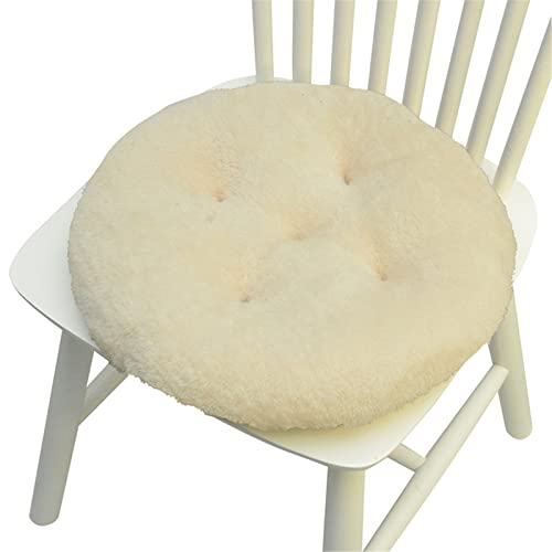 FANSU Stuhlkissen Rund Plüsch, 40cm Sitzkissen 1 2 4 6 er Set, Stuhl Kissenauflage/Sitzpolster Weiches Stuhlauflage Atmungsaktiv Sitzauflage Gartenkissen (Weiss,1 Stück) von FANSU