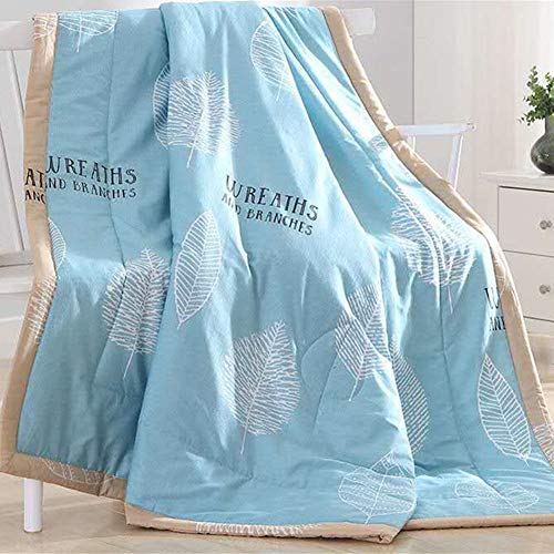 FANSU Tagesdecke Bettüberwurf Steppdecke Mikrofaser Doppelbett Einselbetten Gesteppt Bettwäsche Sofaüberwurf Wohndecke Bettdecke Stepp Gesteppter Quilt (Blaues Blatt,200x220cm) von FANSU