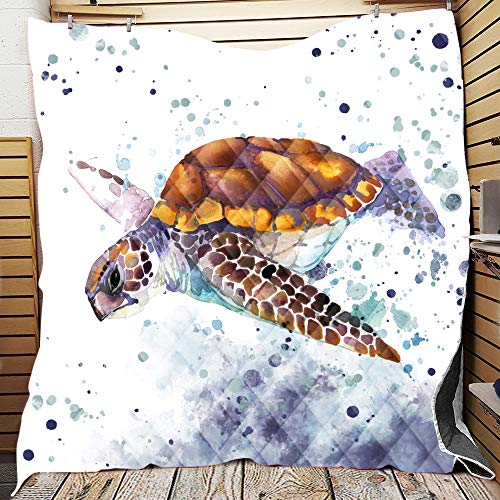 FANSU Tagesdecke Bettüberwurf Steppdecke Mikrofaser Doppelbett Einselbetten Tagesdecken Gesteppt Bettwäsche Sofaüberwurf Wohndecke Stepp Gesteppter Quilt (Gelbe Schildkröte,226x260cm) von FANSU