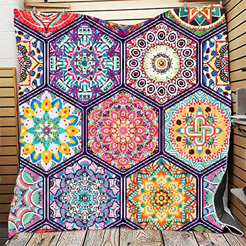 FANSU Tagesdecke Bettüberwurf Steppdecke Mikrofaser Doppelbett Einselbetten Tagesdecken Gesteppt Bettwäsche Sofaüberwurf Wohndecke Stepp Gesteppter Quilt (Hexagon,150x200cm) von FANSU