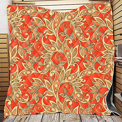 FANSU Tagesdecke Bettüberwurf Steppdecke Mikrofaser Doppelbett Einselbetten Tagesdecken Gesteppt Bettwäsche Sofaüberwurf Wohndecke Stepp Gesteppter Quilt (Orange,226x260cm) von FANSU