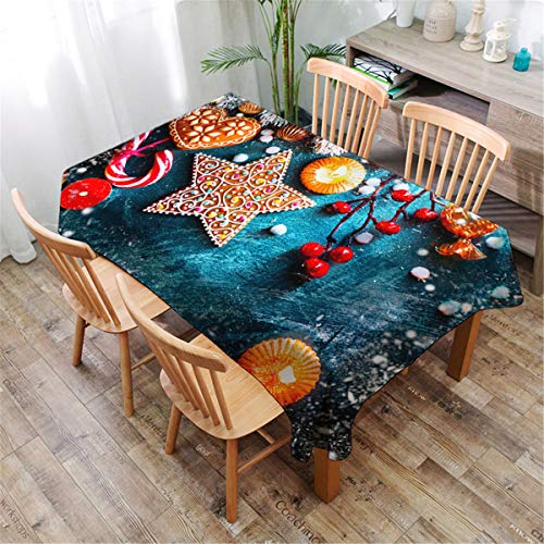 FANSU Tischdecke Abwaschbar Eckig Rechteckige, Wasserdicht Tischwäsche Pflegeleicht Schmutzabweisend Geeignet Tischtuch für Home Küche Garten Dekoration (Weihnachten A,140x180cm) von FANSU
