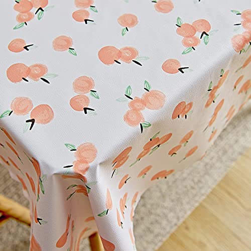 FANSU Tischdecke PVC Abwaschbar, Frucht Drucken Wachstuch Tischdecken Plastik Abwischbar Wasserdicht Ölbeständig Garten Tischdecke Rechteckig Dekoration Tischtuch (90x90cm,Apfel) von FANSU