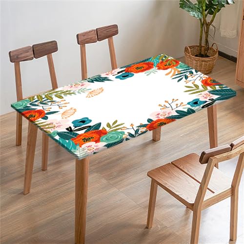 FANSU Tischdecke Rechteckige Quadrat, Tischdecken, Elastische Künstlerisch Blumen Tischtuch Draussen, Tischdecke für Outdoor, Terrasse,Garten, Küche Esszimmer (80x80cm,Löwenzahn) von FANSU