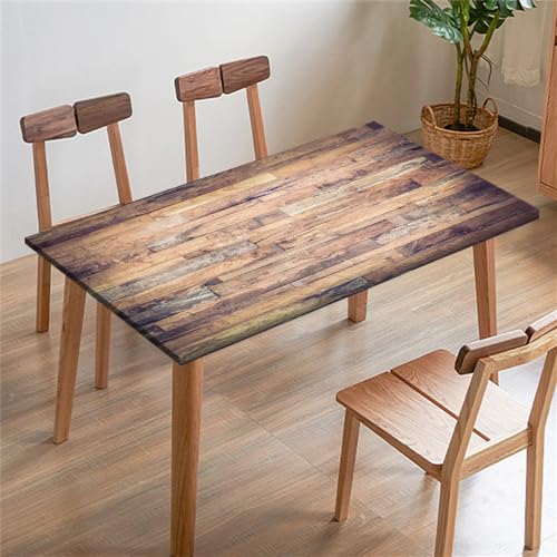 FANSU Tischdecke Rechteckige Quadrat, Tischdecken, Spandex Elastische Tischtuch Draussen Retro-Klassiker, Tischdecke für Terrasse,Garten, Küche Esszimmer Outdoor (Kaffee,153x77cm) von FANSU