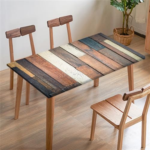 FANSU Tischdecke Rechteckige Quadrat Tischdecken, Elastische Regenbogen Abwischbare Tischtuch Draussen, Tischdecke für Outdoor, Terrasse,Garten, Küche Esszimmer (140x80cm,Retro) von FANSU
