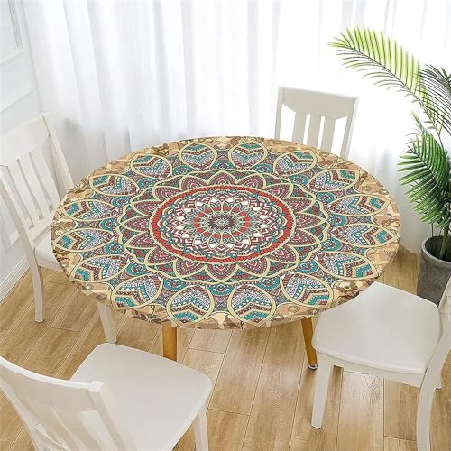 FANSU Tischdecke Rund 120cm Abwaschbar, Grün Mandala Elastisch Rund Tischdecken Modern Wasserdicht Fleckschutz Tische Gartentischdecke für Outdoor Küche FANSU Tischdecke Rund 120cm Abwaschbar, Grün Mandala Elastisch Rund Tischdecken Modern Wasserdicht Fleckschutz Tische Gartentischdecke für Outdoor Küche von FANSU