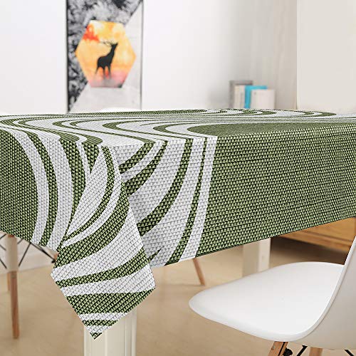 FANSU Tischdecke Wasserdicht Tischwäsche, Rechteckige Wasserabweisend Abwaschbar 3D Kreativität Tischtuch Draussen Küchentischabdeckung für Küche Outdoor Dekoration (Grün,140x260cm) von FANSU
