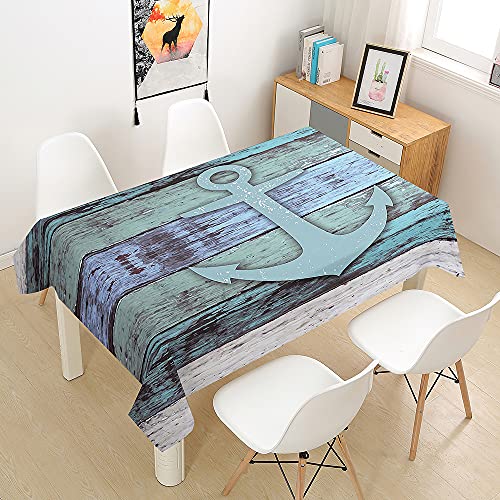 FANSU Tischdecke Wasserdicht Tischwäsche Küchentischabdeckung, Rechteckige Wasserabweisend Abwaschbar 3D Ocean Style Tischtuch für Esstisch Quadratischer Tisc Dekoration (Retro,100x140cm) von FANSU