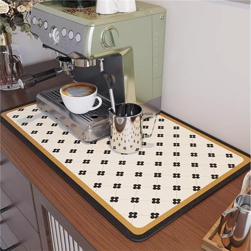FANSU Vintage Stil Super Saugfähige Abtropfmatte für die Küche, rutschfest Geschirr Abtropfmatte, 30x40cm von FANSU