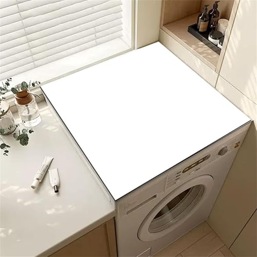 FANSU Waschmaschinenauflage rutschfest, Saugfähig Waschmaschinen-Staubschutzmatte Solide Farbe Schnelltrocknend Waschmaschine Abdeckung Waschmaschinenabdeckung für Küche (50x60cm,Weiß) von FANSU