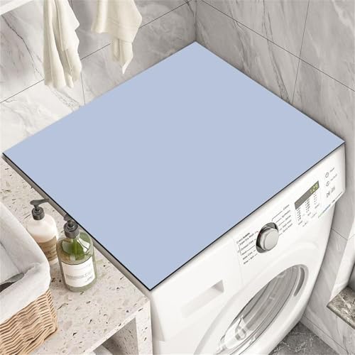 FANSU Waschmaschinenauflage rutschfest, Saugfähig Waschmaschinen-Staubschutzmatte Solide Farbe Schnelltrocknend Waschmaschine Abdeckung Waschmaschinenabdeckung für Küche (60x60cm,Hellblau) von FANSU
