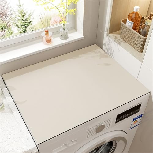 FANSU Waschmaschinenauflage rutschfest, Waschmaschinen-Staubschutzmatte Saugfähig Waschmaschine Abdeckung Schnelltrocknend Waschmaschinenabdeckung für Kühlschrank (Beige,50x50cm) von FANSU