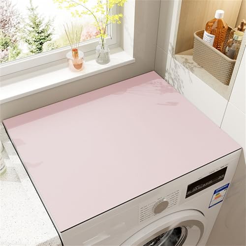 FANSU Waschmaschinenauflage rutschfest, Waschmaschinen-Staubschutzmatte Saugfähig Waschmaschine Abdeckung Schnelltrocknend Waschmaschinenabdeckung für Kühlschrank (Rosa,60x60cm) von FANSU