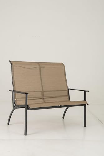 FANTASK 2-Sitzer Balkontank bis 400 kg belastbar, wetterfeste Gartenbank, Terrassenbank mit hoher Rückenlehne & Armlehnen, 120 x 81 x 106 cm von FANTASK