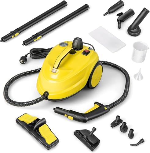 FANTASK 2000W Dampfreiniger inkl. 13 Zubehör, Dampfdruck: max. 5 bar, Temperatur: bis zu 160℃, Flächenleistung: 108 m², Tank: 1,8L, Aufheizzeit: 8 Min, Gelb FANTASK 2000W Dampfreiniger inkl. 13 Zubehör, Dampfdruck: max. 5 bar, Temperatur: bis zu 160℃, Flächenleistung: 108 m², Tank: 1,8L, Aufheizzeit: 8 Min, Gelb von FANTASK