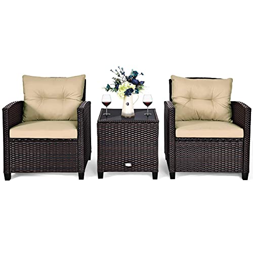 FANTASK 3-TLG. Rattan Gartenmöbel Set, Polyrattan Sitzgruppe, 2 Sessel & 1 Beistelltisch, Balkonmöbel Bistroset Gartengarnitur, Braun FANTASK 3-TLG. Rattan Gartenmöbel Set, Polyrattan Sitzgruppe, 2 Sessel & 1 Beistelltisch, Balkonmöbel Bistroset Gartengarnitur, Braun von FANTASK