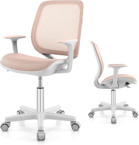 FANTASK 360° drehbar Kinder Schreibtischstuhl, 43-55cm Sitzhöhe höhenverstellbar, Rosa von FANTASK