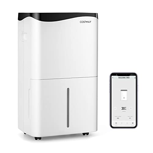 FANTASK 4 Modi Bautrockner 50L/Tag mit 24H Timer, Smart Luftentfeuchter mit LED-Anzige & Ventilator, 5L Wassertank & Ablaufschlauch von FANTASK