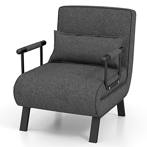 FANTASK 4 in 1 Klappsessel, klappbares Schlafsofa mit Verstellbarer Rückenlehne & abnehmbarem Kissen, Schlafsessel mit Metallrahmen von FANTASK