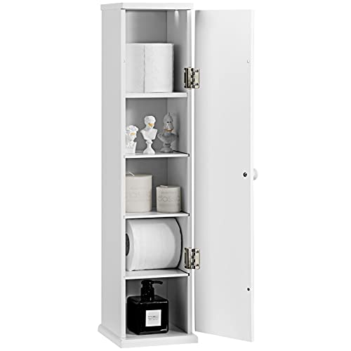 FANTASK Badezimmerschrank mit 3 abnehmbaren Regalen, Toilettenschrank, Badschrank, Standschrank & Seitenschrank für Wohnzimmer und Badezimmer (weiß) von FANTASK