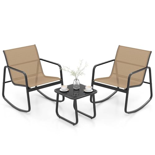 FANTASK Balkonmöbel mit 2 Stühle und Tisch, 3-TLG. Terrassenmöbel, Gartenmöbel Set Gartenmöbel Set, Gartengarnitur für Terrasse, Balkon, Garten (Braun) von FANTASK