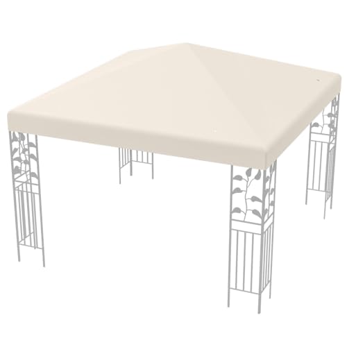 FANTASK Ersatzdach Pavillon mit Klettverschlüssen für Gartenpavillon, Stabil & Wasserabweisend, 3x3m (Beige) von FANTASK