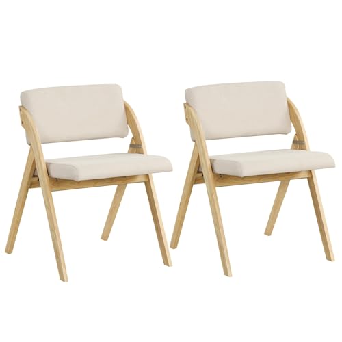 FANTASK Essstühle Klappstühle Set, 2er Set klappbarer Esszimmerstühle, Klappstuhl Furniture mit Gummiholzbeinen, gepolsterter Sitz und Rückenlehne, für Esszimmer Office Events, Natur FANTASK Essstühle Klappstühle Set, 2er Set klappbarer Esszimmerstühle, Klappstuhl Furniture mit Gummiholzbeinen, gepolsterter Sitz und Rückenlehne, für Esszimmer Office Events, Natur von FANTASK