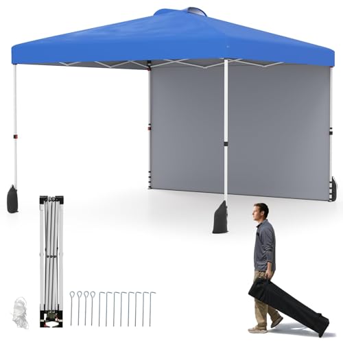 FANTASK Faltpavillon 3x3 m, Pop up Pavillon mit Seitenwand & 4 Sandsäcke, Festzelt Partyzelt inkl. Rolltasche & 8 Heringen & 4 Ankern & 4 Windseilen, UV Schutz 50+, Outdoor, Blau FANTASK Faltpavillon 3x3 m, Pop up Pavillon mit Seitenwand & 4 Sandsäcke, Festzelt Partyzelt inkl. Rolltasche & 8 Heringen & 4 Ankern & 4 Windseilen, UV Schutz 50+, Outdoor, Blau von FANTASK