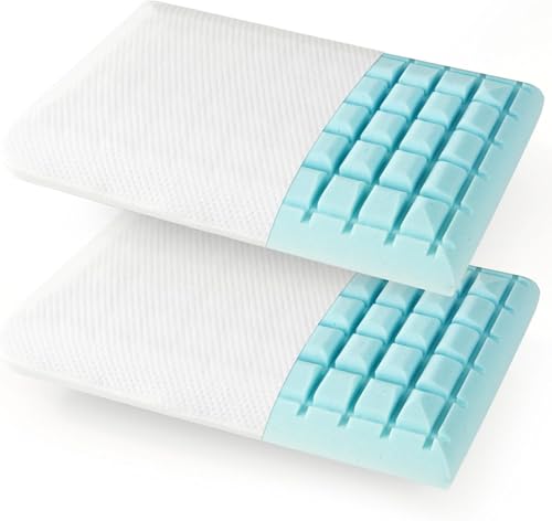FANTASK Kühlendes Kopfkissen 2er Set, 40x60cm, Kühlkissen zum Schlafen, Gelkissen mit maschinenwaschbarem Bezug von FANTASK