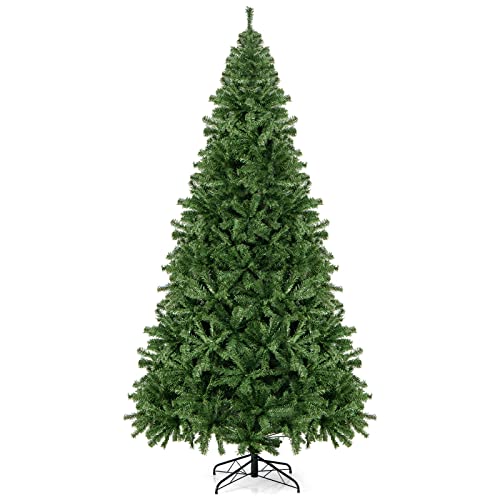 FANTASK Künstlicher Weihnachtsbaum, große Christbaum mit Klappsystem und Metallständer, Tannenbaum mit 2132 Spitzen PVC Nadeln (270cm, Grün) von FANTASK