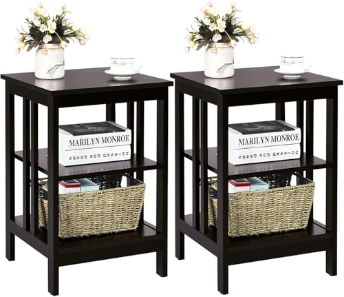 FANTASK Nachttisch 3 Ebenen, 2er Set Beistelltisch Nachtschrank FANTASK Nachttisch 3 Ebenen, 2er Set Beistelltisch Nachtschrank von FANTASK