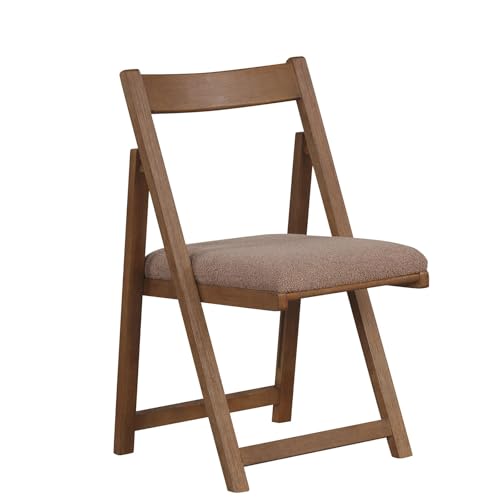 FANTASK Polsterstuhl Klappstuhl mit gebogenem Rückenlehne & Gummiholzbeinen, 2er Set Küchenstühle klappbar für Esszimmer, Hochzeit & Restaurant (Walnuss) von FANTASK