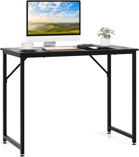 FANTASK Schreibtisch, Bürotisch 100-cm-Desktop, Kleiner Computertisch (Schwarz) von FANTASK