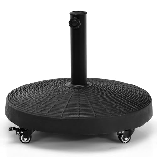 FANTASK Sonnenschirmständer, Balkonschirmständer MIT 360° drehbaren Rädern, Sonnenschirmständer für Stöcke von 38/48 mm, Runder Schirmständer FANTASK Sonnenschirmständer, Balkonschirmständer MIT 360° drehbaren Rädern, Sonnenschirmständer für Stöcke von 38/48 mm, Runder Schirmständer von FANTASK