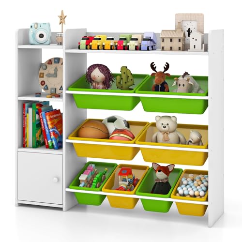 FANTASK Spielzeug-Organizer Bücherregal mit 8 Aufbewahrungsboxen, 2 offenen Regalen & Schrank, 4-stöckiges, 120 kg belastbar FANTASK Spielzeug-Organizer Bücherregal mit 8 Aufbewahrungsboxen, 2 offenen Regalen & Schrank, 4-stöckiges, 120 kg belastbar von FANTASK