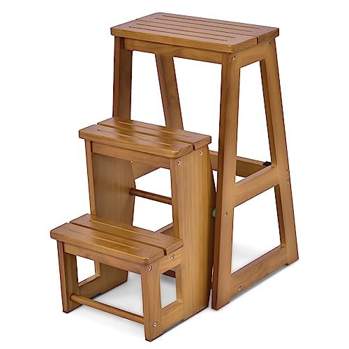 FANTASK Tritthocker 3 Stufen, Leiterstuhl Trittstuhl klappbar, Hockerleiter bis 150 kg, 66 cm hoch FANTASK Tritthocker 3 Stufen, Leiterstuhl Trittstuhl klappbar, Hockerleiter bis 150 kg, 66 cm hoch von FANTASK