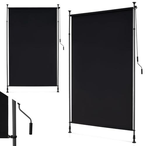 FANTASK einziehbare Vertikalmarkise mit Kurbel, Senkrechtmarkise Außen, ausziehbare Markise für Balkon, 150 x 220-310 cm, Schwarz FANTASK einziehbare Vertikalmarkise mit Kurbel, Senkrechtmarkise Außen, ausziehbare Markise für Balkon, 150 x 220-310 cm, Schwarz von FANTASK