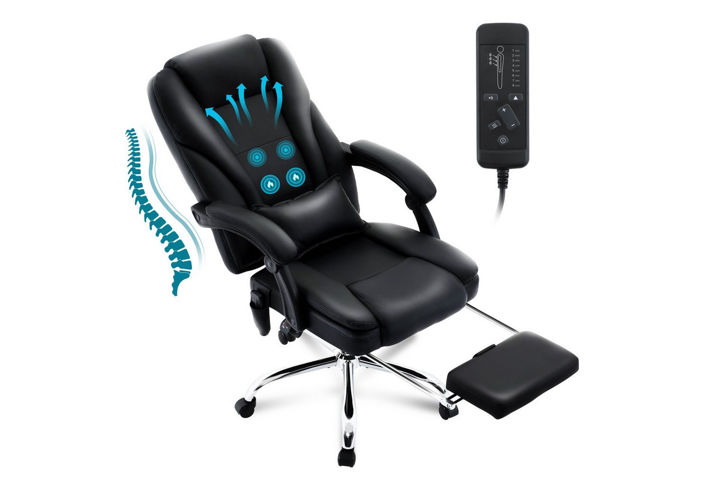 FANTASYLAB Bürostuhl Ergonomischer Schreibtischstuhl, Chefsessel mit Massagefunktion (1 St), Computerstuhl aus Stoff, mit 4-Punkt-Massage von FANTASYLAB