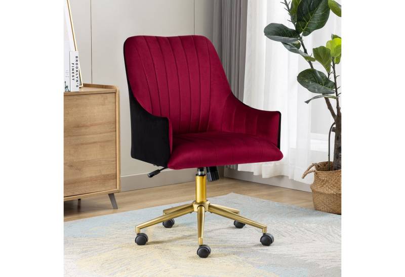 FANTASYLAB Drehstuhl Polsterstuhl, Bürosessel, schminktisch stuhl, höhenverstellbar, Samt (1 St), mit Rädern, für Schlafzimmer/Arbeitszimmer, 150KG von FANTASYLAB