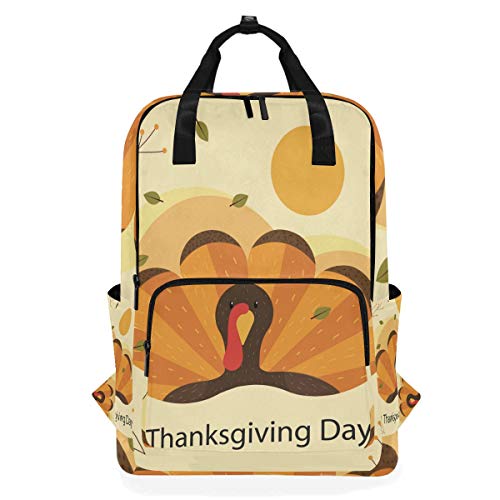 FANTAZIO Cartoon Thanksgiving Truthahn Rucksack Casual Daypack von FANTAZIO