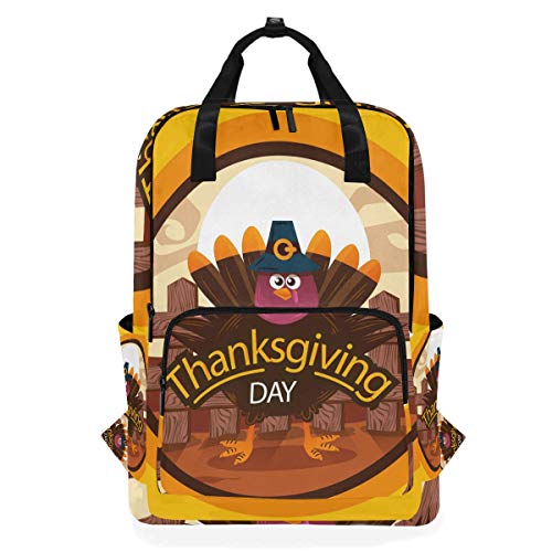 FANTAZIO Cartoon Thanksgiving Truthahn Rucksack Casual Daypack von FANTAZIO