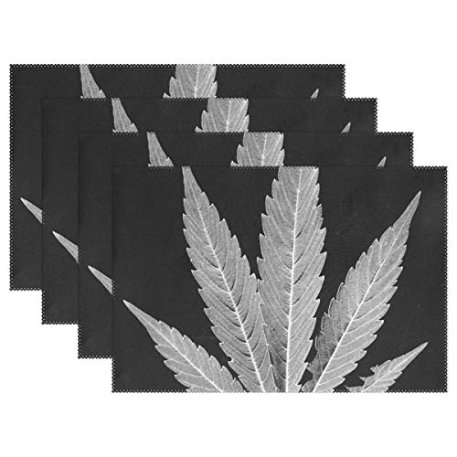 FANTAZIO Fantasio Tischsets Marihuana Leaf Tischsets Tischsets für Küche Esstisch Dekoration waschbar langlebig, Polyester, 1, 1 Stück von FANTAZIO