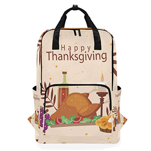 FANTAZIO Happy Thanksgiving Feast Rucksack Casual Daypack von FANTAZIO