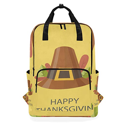 FANTAZIO Happy Thanksgiving Hat Rucksack Casual Daypack von FANTAZIO